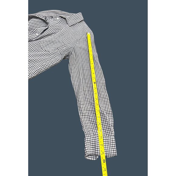 Merona Womens Long Sleeve Button-Down Checkered Shirt L - Picture 4 of 7